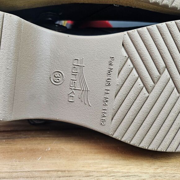 Dansko Berry Clog Shoes Womens EU39 US 9 Black Nubuck Leather Clogs Slip On - Picture 13 of 14